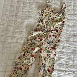 Polo Ralph Lauren children size 7 Floral Print Jumpsuit strawberries flowers